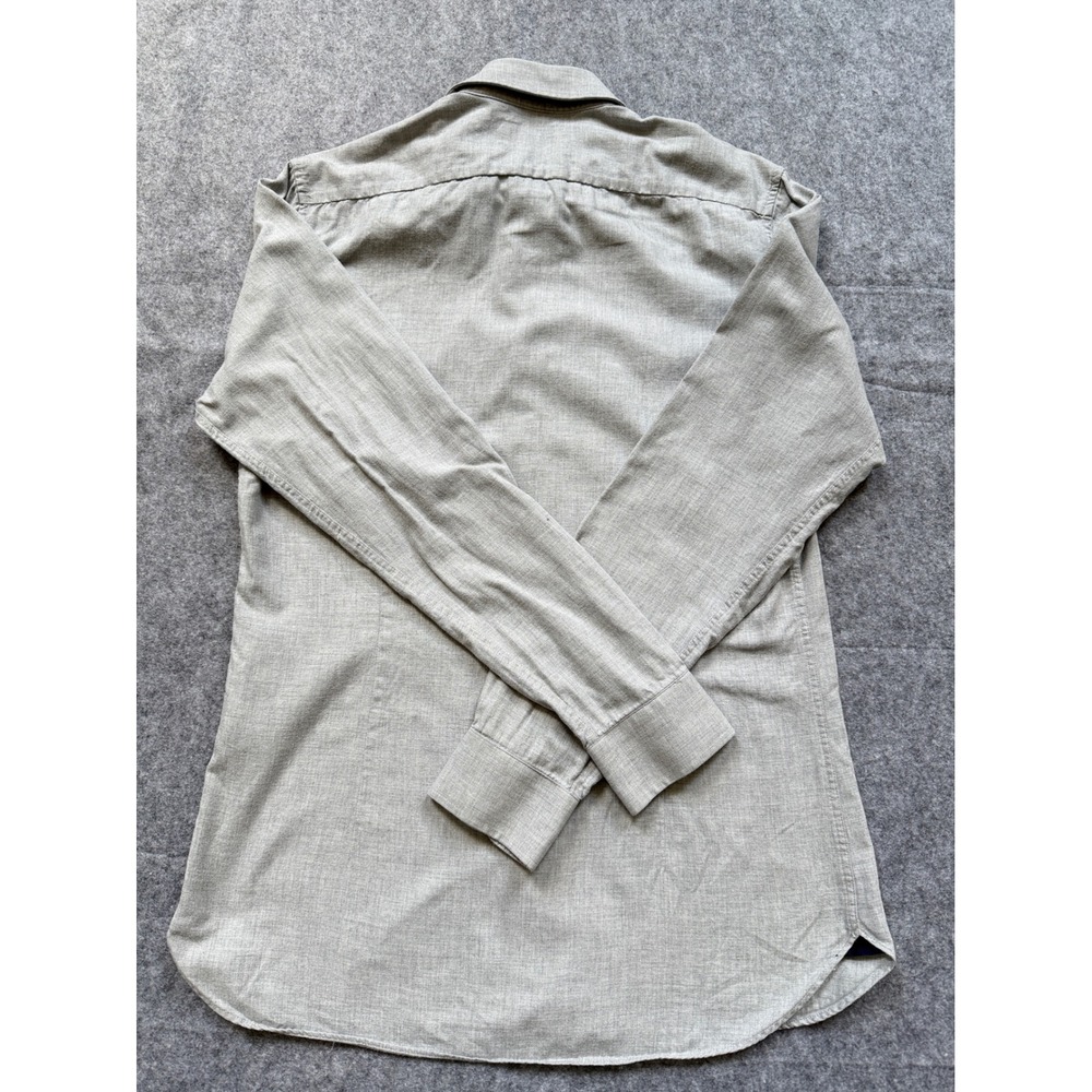 Reiss Button Down Shirt Mens Medium Grey Minimalist Slim Fit Long Sleeve - Picture 8 of 10